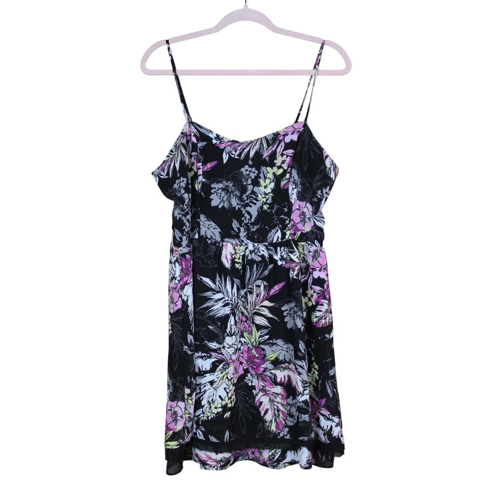 Princess Vera Wang Bold Black Floral Y2K Fit & Flare Cottage Flowy Mini Dress